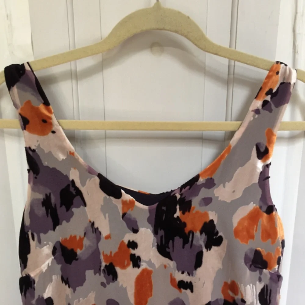 CAbi Gray, Purple and Orange Mini Dress